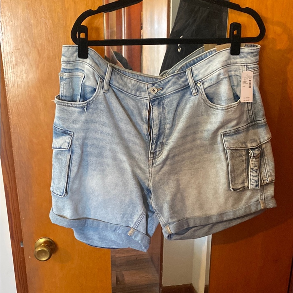 Denim Cargo Shorts for Women